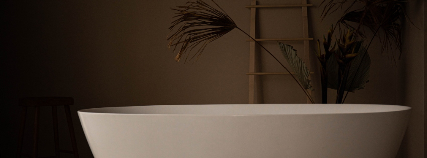 Luxury Bath Tub with Minimal Decor and Plants